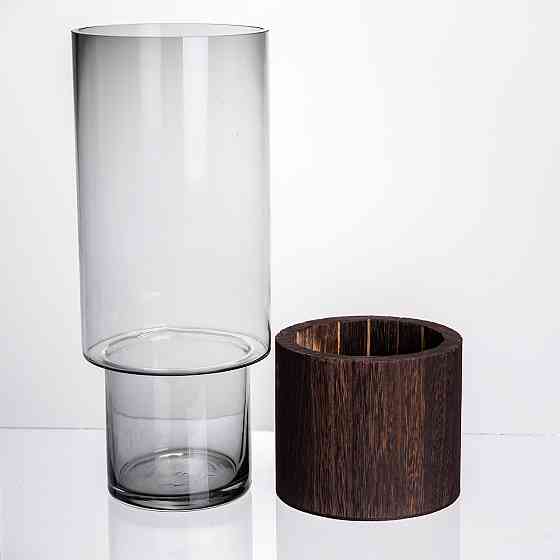 Yiwu Ваза для квітів кругла скляна 30.5 (см) декоративна ваза 2.5 (л) із товстого скла HP-19-16 Коломыя