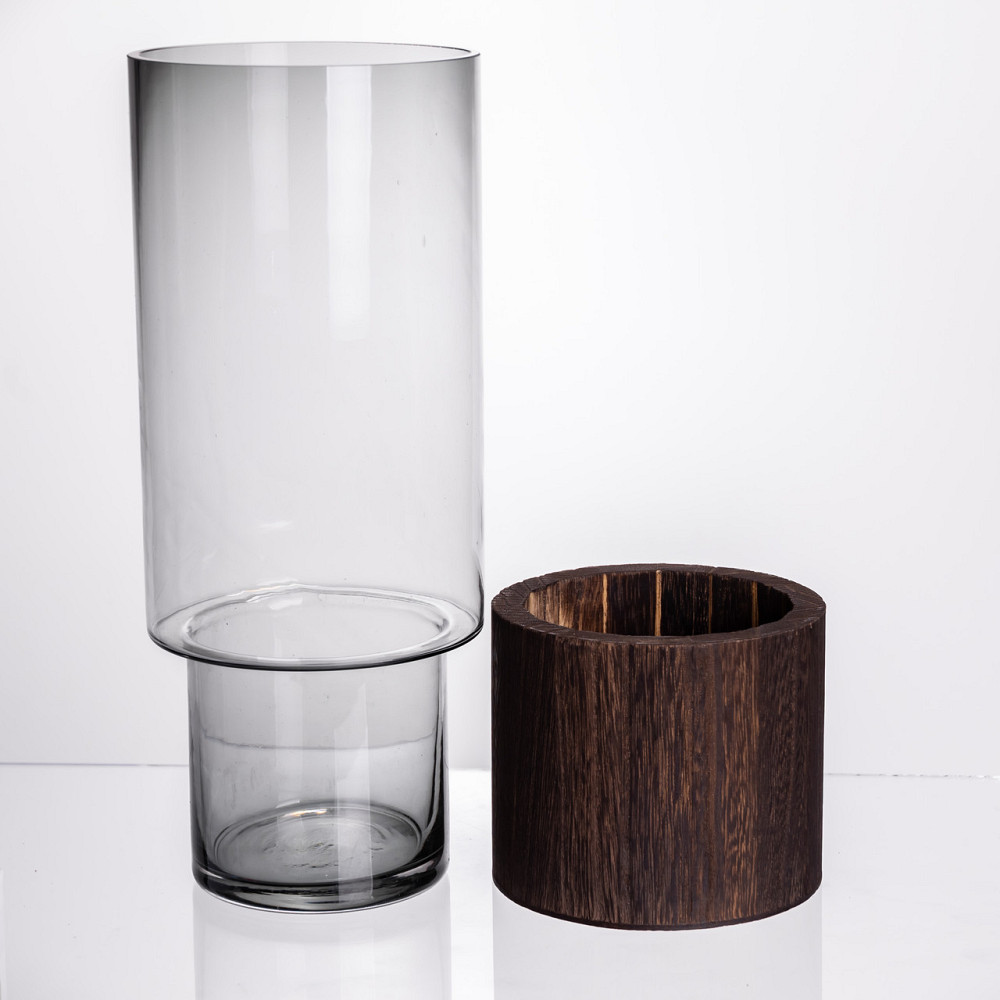 Yiwu Ваза для квітів кругла скляна 30.5 (см) декоративна ваза 2.5 (л) із товстого скла HP-19-16 Коломия - фото 2