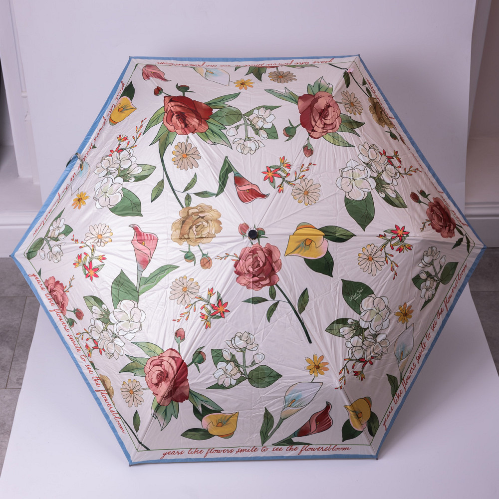 Елегантний механічний зонт з принтом, 99 см, синій Київ - фото 7