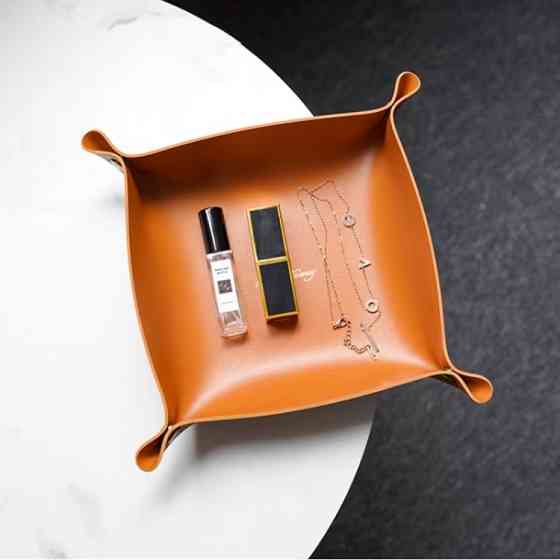 Кожаный лоток для хранения в скандинавском стиле на стол Винница