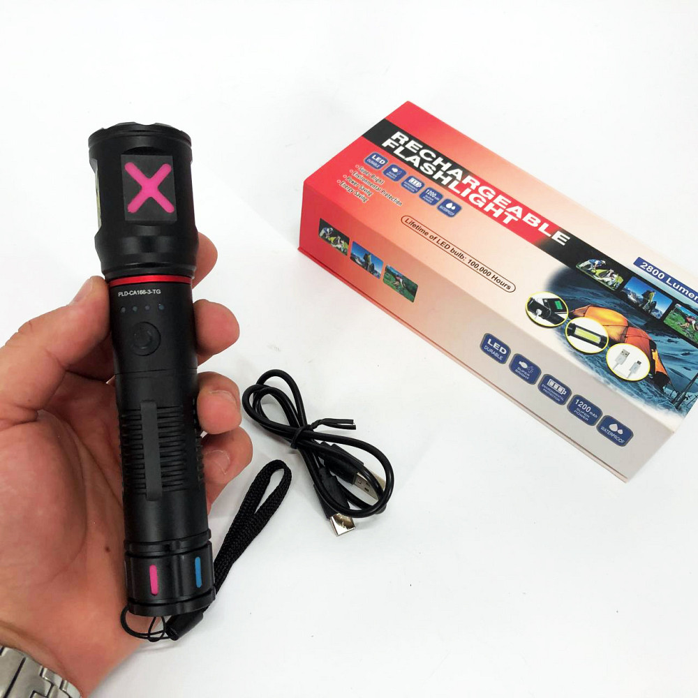 Надпотужний ліхтар лід, LED ліхтар із зарядкою, Оригінальний ручний ліхтар Кращий тактичний ZR-96 Львів - фото 5