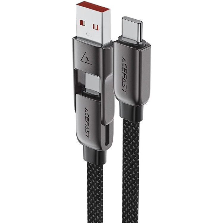 Кабель USB 2.0 Type-C M-M + AM, 1.2м 60W zink alloy Black, C13-04 Acefast Вінниця - фото 1