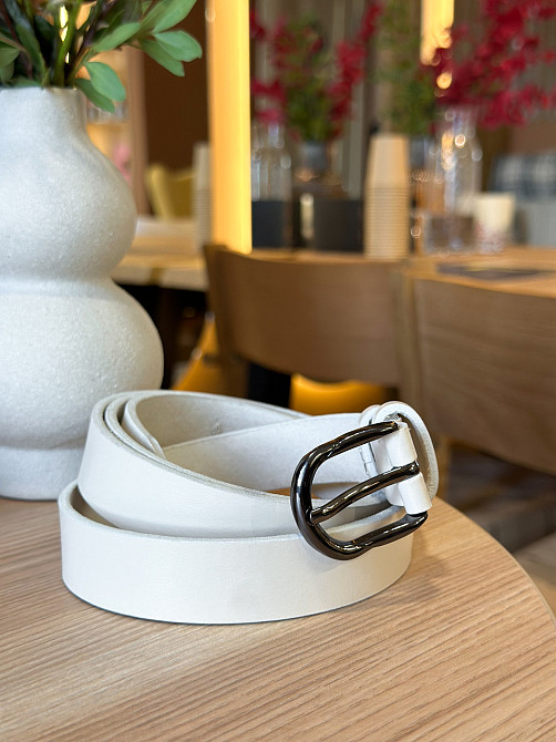 Кожаный женский ремень в белом цвете 6231 Киев - изображение 7