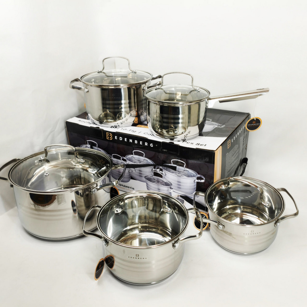 Набір якісних каструль, Набір каструль з міцним антипригарним покриттям Комплект металевих AY-22 Львів - фото 5