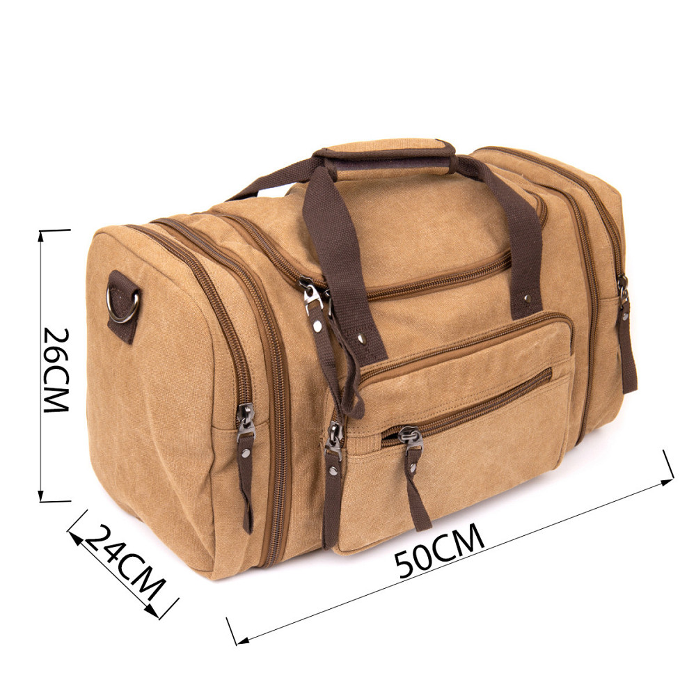 Дорожня сумка текстильна Vintage 20666 Коричнева Київ - фото 4