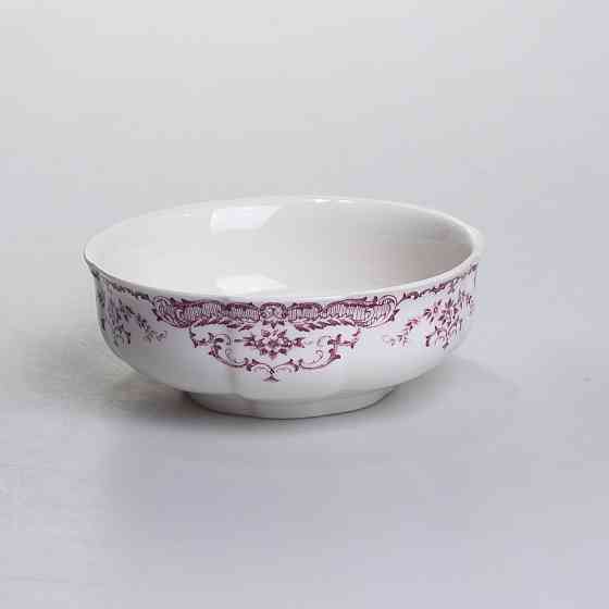 Столовий набір посуду тарілок і чашок 32 предмети на 6 персон «Бордовий Меандр» порцеляновий YY78-3A SBR Київ