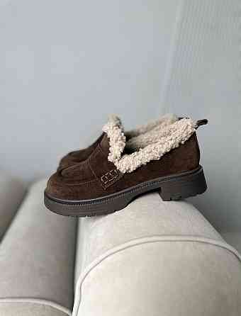 Olli Лофери жіночі OLLI шоколадні натуральна замша з хутром зимові (5634) Коломыя