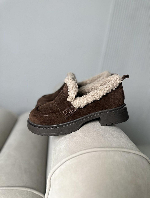 Olli Лофери жіночі OLLI шоколадні натуральна замша з хутром зимові (5634) Коломыя - изображение 5