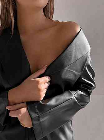 Женский стильный базовый пиджак из матовой эко-кожи 46/48 Одесса