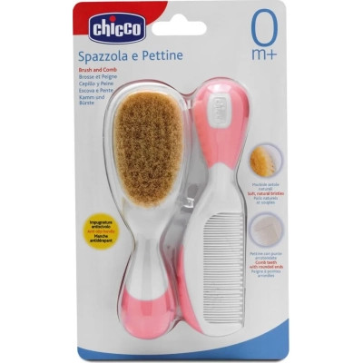 Набір для догляду за дитиною Chicco гребінець і щіточка 0+ міс. рожевий (06569.10) Вінниця - фото 1