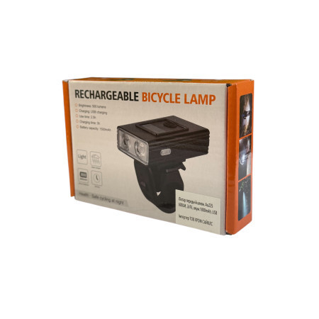 Ліхтар велосипедний передній алюмінієвий AU225 600LM, 2xT6, акумулятор 1800mAh, USB Бровари - фото 5