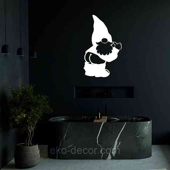 Декоративное настенное Панно «Гном», Декор на стену 70*42 см, Белый Киев