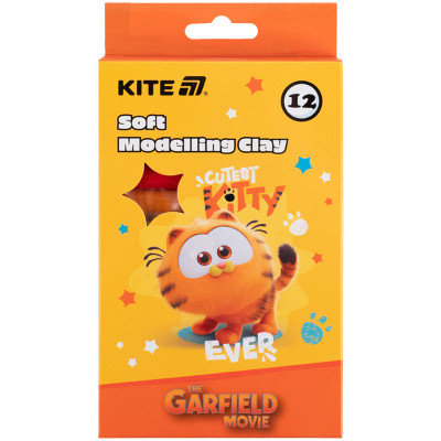 Пластилин Kite Garfield восковий, 12 кольорів, 200 г (GF25-086) Винница - изображение 1