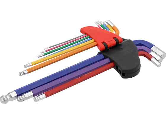 Ключі шестигранні з кулястими наконечниками YATO М1.5-10 мм, Г-подібні, 2-стор, l= 97- 225 мм, 9 шт Одеса