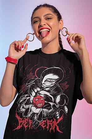 Футболка для мальчика аниме Берсерк Гутс Гриффитх Сакрифике оверсайз (рост от 165 до 180 ) Черний AnimeJ0335m Днепр