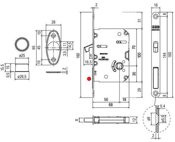 Механизм для раздвижных дверей AGB Art. B0898150FM Scivolla Tre CLASS WC матовый белый Киев