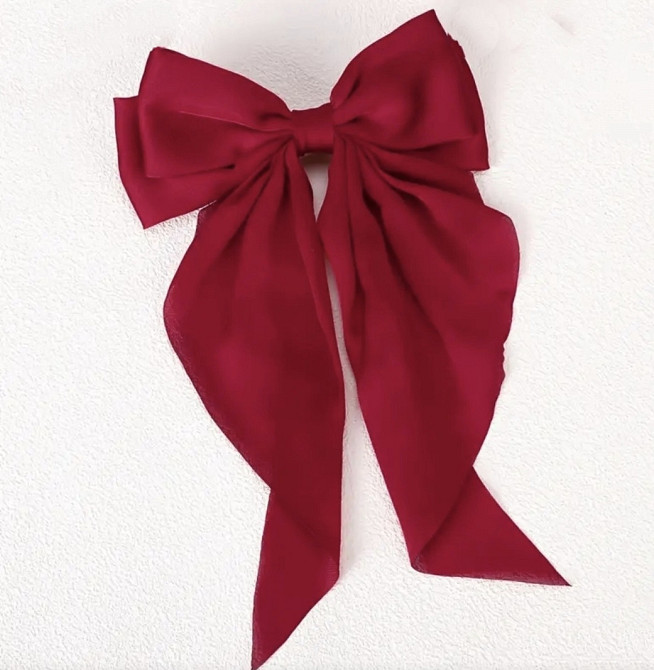 Заколка-автомат "Бант" 18х35 см Червоний Сміла - фото 7