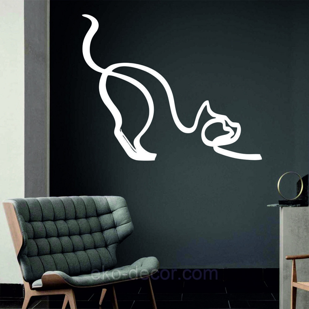 Декоративное настенное Панно «Кот» Декор на стену 90*73 см, Белый Киев - изображение 2