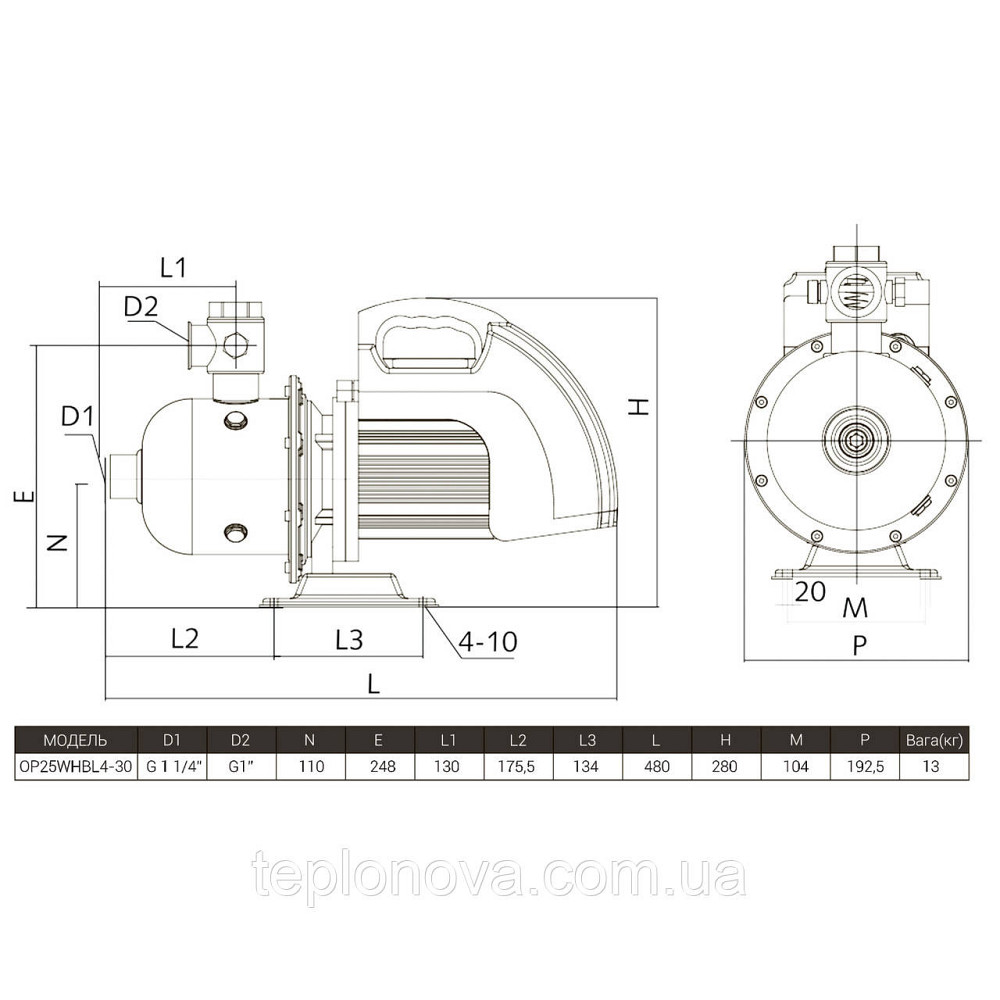 Насосная станция Optima PRIME OP25WHBL4-30 с интелл,част, преобр, на базе многост, насоса + бак 5л Черновцы - изображение 6