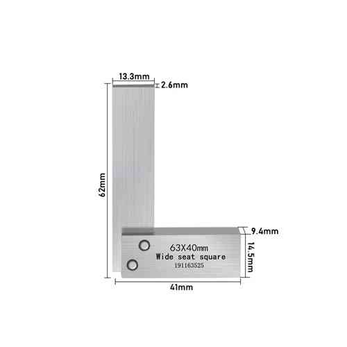 Кутник провірочний 90град 63x40мм, слюсарний, сталь Вінниця