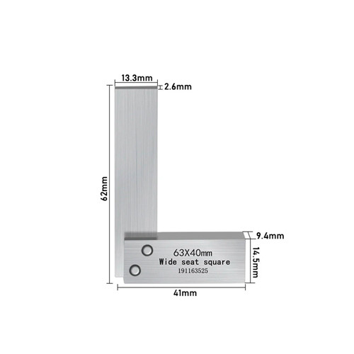 Кутник провірочний 90град 63x40мм, слюсарний, сталь Вінниця - фото 2