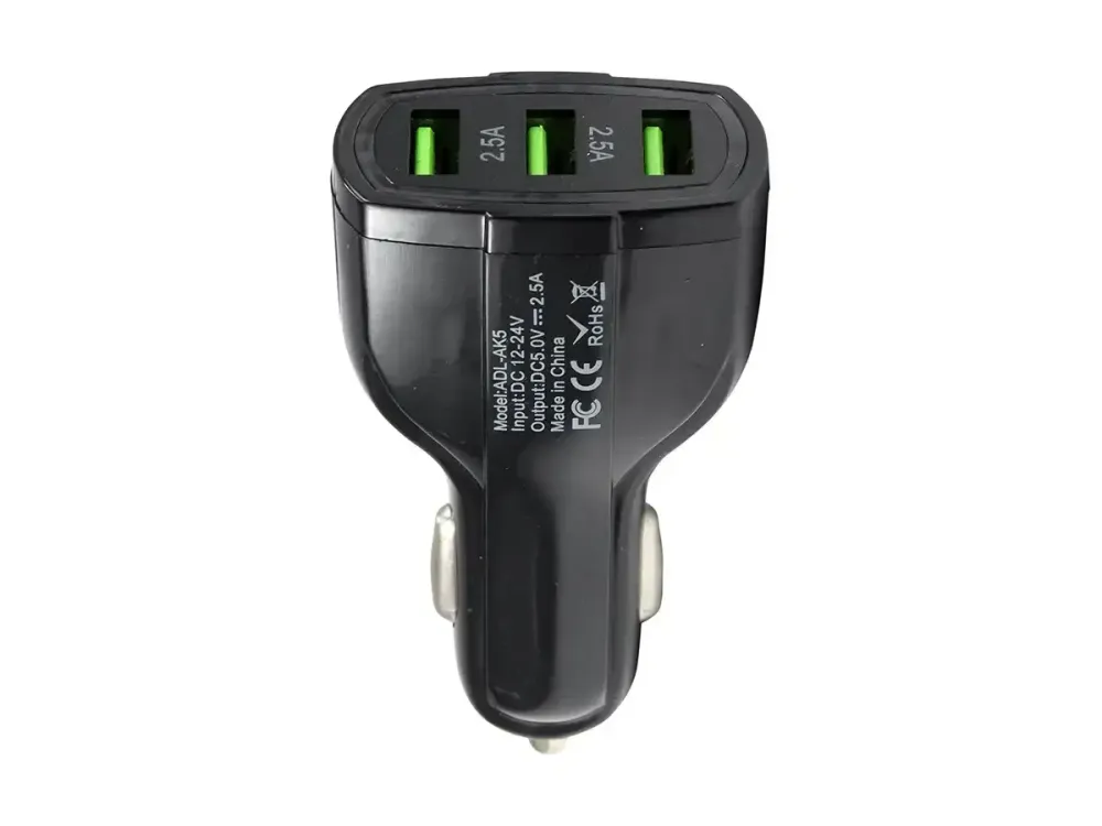 Зарядний пристрій автомобільний 12В 2,5А QC3.0 з 3 USB портами ADL-AK5 для швидкого заряджання гаджетів Одеса - фото 5