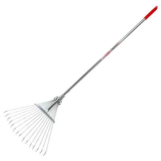 Граблі віялові, 15 прутів, металеве руків'я, регульована ширина 30-50 см INTERTOOL FT-3004 Киев