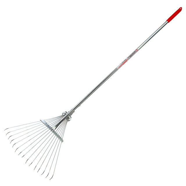 Граблі віялові, 15 прутів, металеве руків'я, регульована ширина 30-50 см INTERTOOL FT-3004 Київ - фото 2