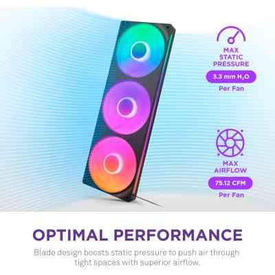 Кулер для корпуса NZXT F360 RGB Core Fan (Single Frame) - Black (RF-U36HF-B1) Винница