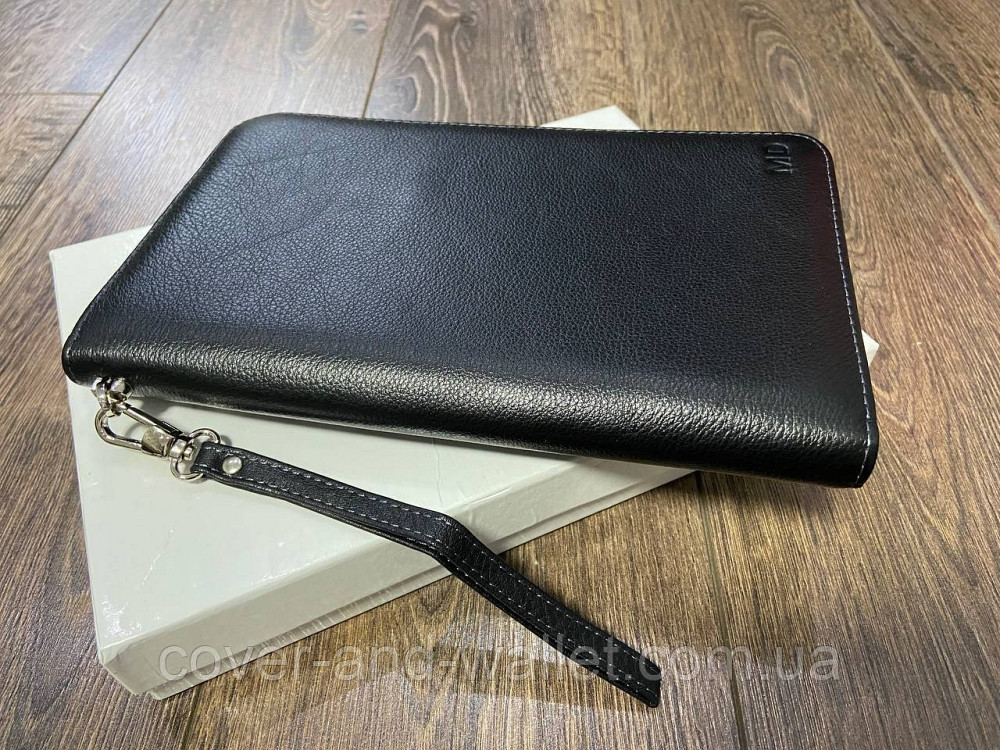 Великий чоловічий клатч на блискавці з ручкою з натуральної шкіри MD Leather 7m-179 Київ - фото 10