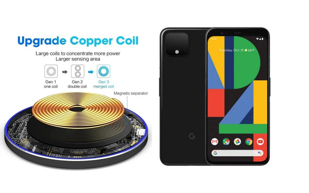 Бездротовий зарядний пристрій Copper до 30W для Google Pixel 6, Pixel 6 Pro, USB-C, LED Київ - фото 2