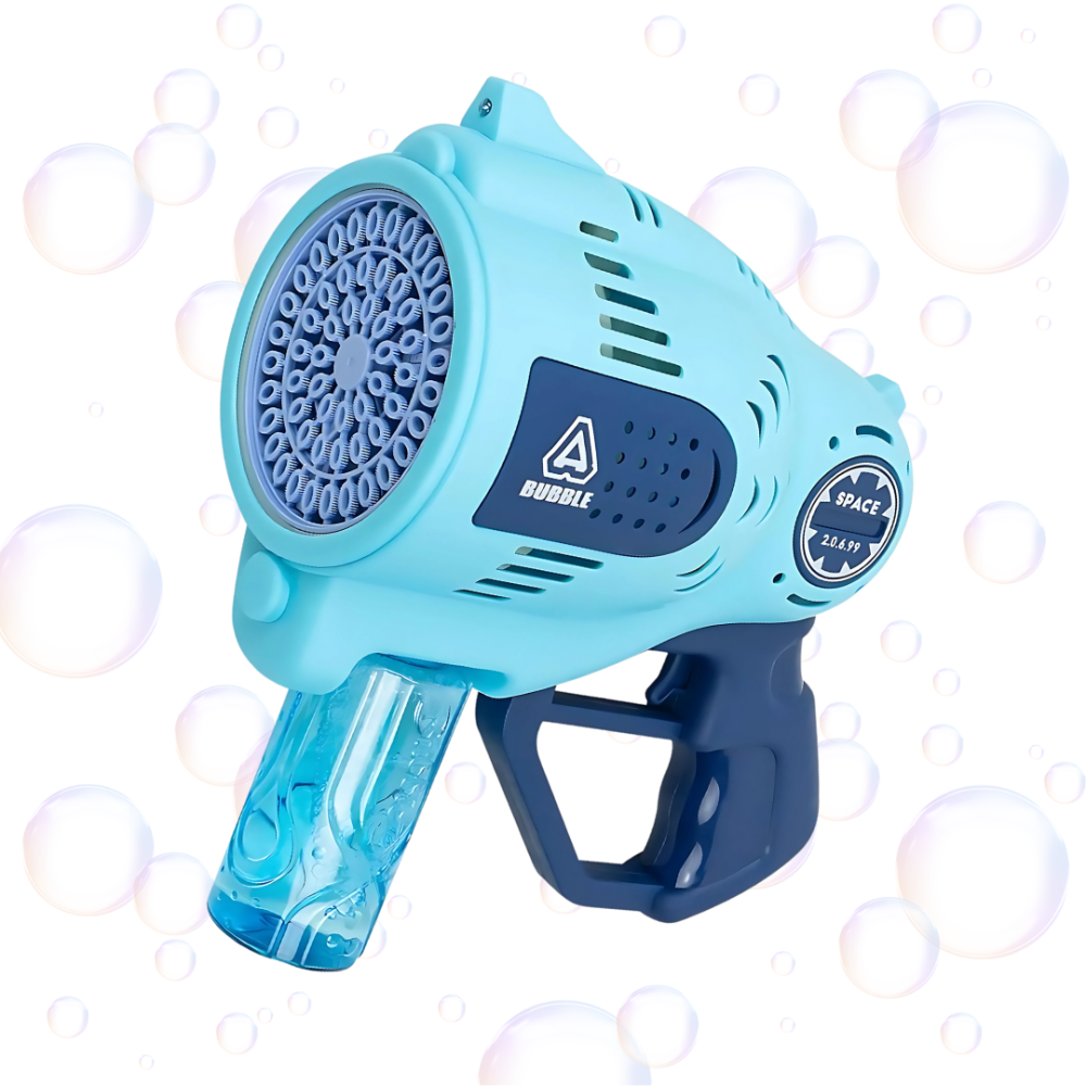 Мыльные пузыри для детей, пистолет для мыльных пузырей с подсветкой, игрушечный генератор пузырей, синий Каменец-Подольский - изображение 3
