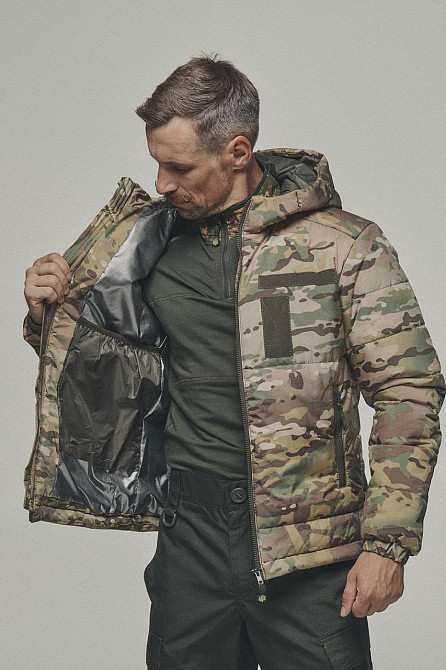 Тактична зимова водонепроникна куртка мультикам -25 напідкладці Omni-Heat утеплювач TERMOLOFT з капюшоном куртка WAR Львів - фото 7