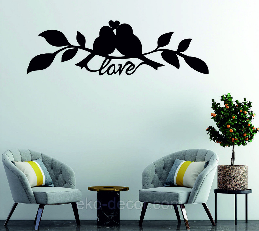 Декоративне настінне Панно  «Птахи» , Декор на стіну 70*21 см., Чорний Київ - фото 2