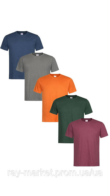 Набір базових футболок 5 шт Stedman Classic-T чоловічий темно-синій темно-сірий жовтогарячий темно-зелений бордовий (ST2000-5PACK2 Київ - фото 1