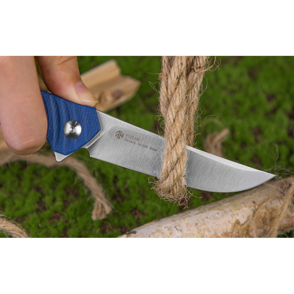 Ніж складаний туристичний Ruike P122-ME, (9.2 см) 14C28N / мікарта синій Київ - фото 16