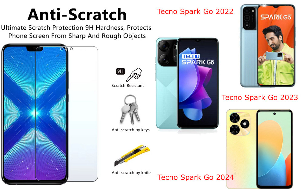 Защитное стекло NeoGlass для Tecno Spark Go 2022, Go 2023, Go 2024 – ультрапрозрачное и устойчивое Киев - изображение 1