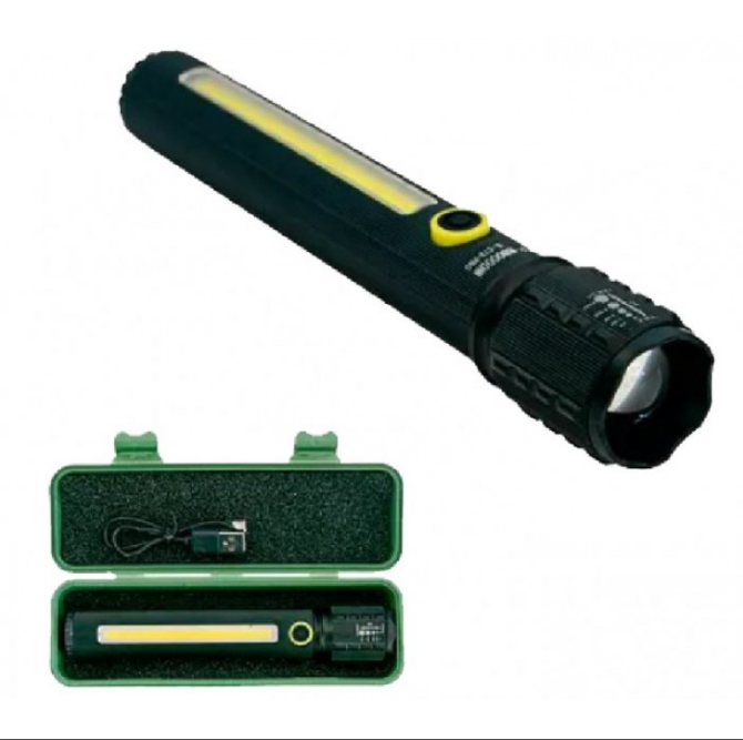 Світлодіодний ручний ліхтарик Bailong BL-C73-P50 -COB зарядка USB, 3 режими свічення, ZOOM, висувний Київ - фото 7