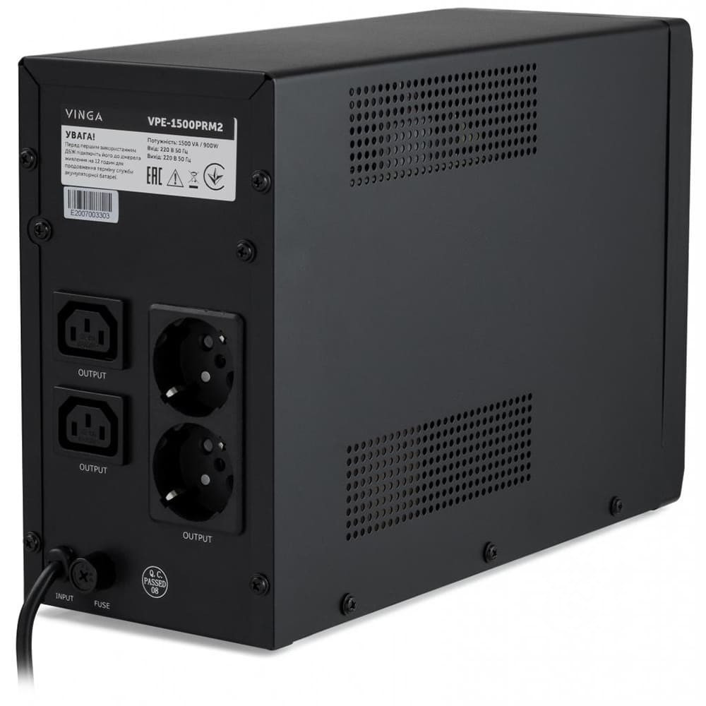 Джерело безперебійного живлення Vinga VPE-1500PRM2 1500ВА / 900 Вт з LED-індикацією у металевому корпусі Киев - изображение 4