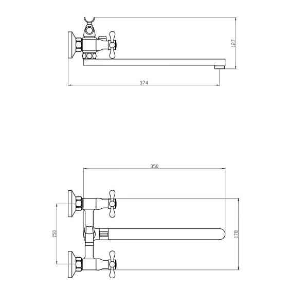 Змішувач для ванни Mixxus Mauro 140-A Euro MI6257 Харків