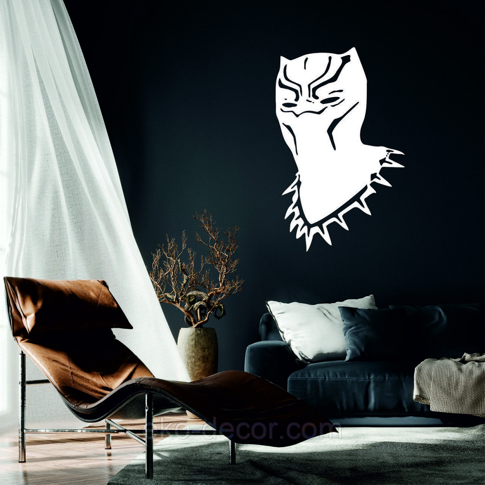 Декоративне настінне Панно «Пантера», Декор на стіну 50*31 см, Білий Київ - фото 1