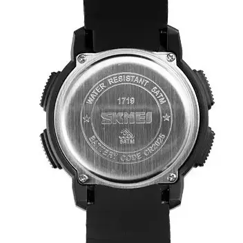 Спортивний чоловічий годинник Skmei 1719 (Чорний з чорним) Київ