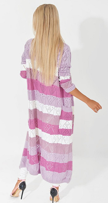 Ажурний кардиган із кишенями в смужку (48-52) Київ - фото 6