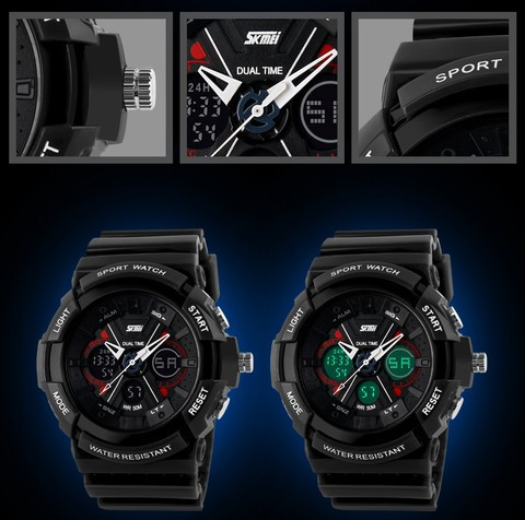 Чоловічий спортивний годинник Skmei 0966 (Чорний) Вінниця - фото 4