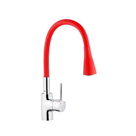 Смеситель для кухни с гибким изливом Kroner KRP Küche - C031RED красный Киев