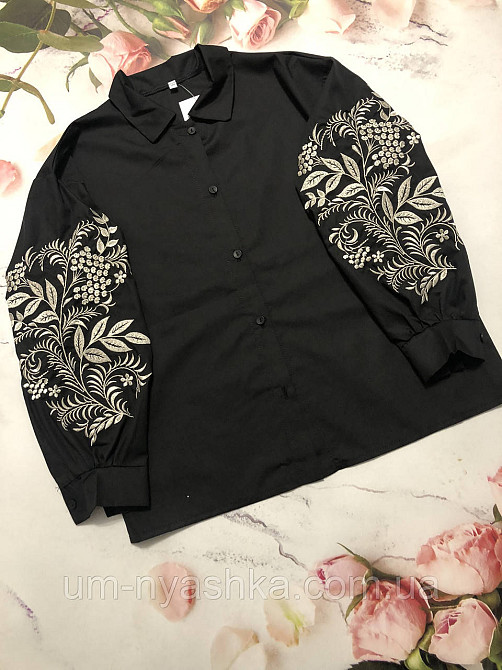 Подростковая черная рубашка с вышивкой 152-164 Кривой Рог - изображение 8