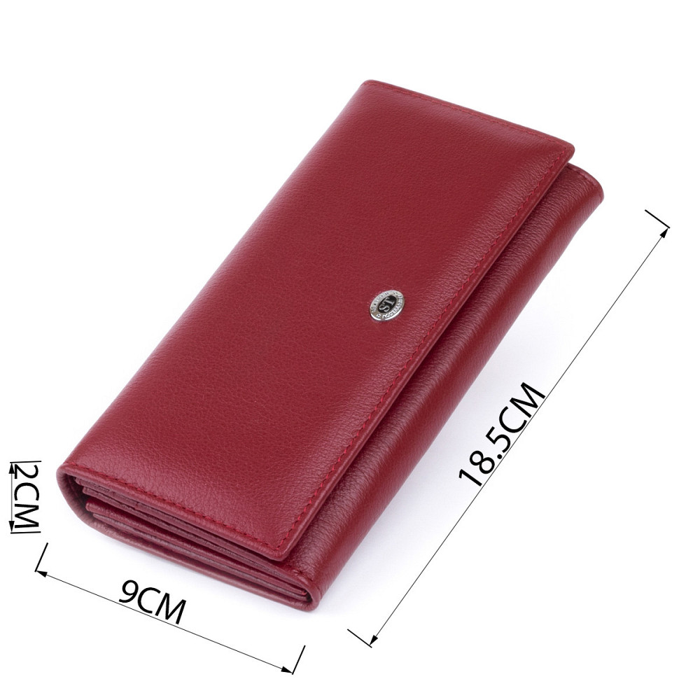 Кошелек на магнитах с клапаном женский ST Leather 19244 Бордовый Киев - изображение 3
