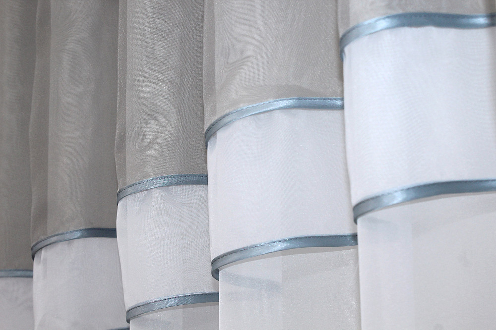 Кухонна занавіска VR-Textil № 018к штора і тюль з ламбрекеном сірий з білим 270х170 см (50-218) Киев - изображение 4