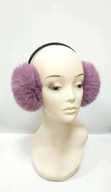 Наушники меховые детские из кролика Сиреневый Харьков - изображение 3