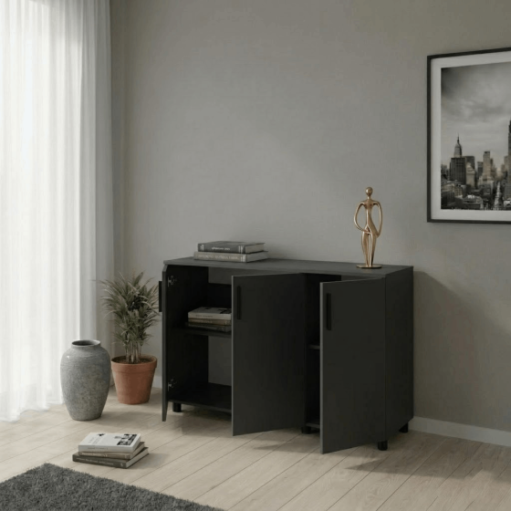 Комод Doros Торн Антрацит 3 ДСП 135х51.6х80 (DRS-012097) Дніпро
